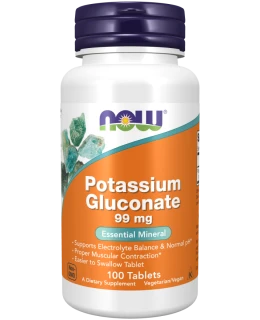 NOW Potassium Gluconate (Glukonát draselný), 99 mg, 100 tablet